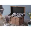 Vintiquewise Wooden Rectangular Lined Rustic Storage Trunk with Latch, Medium QI003512M